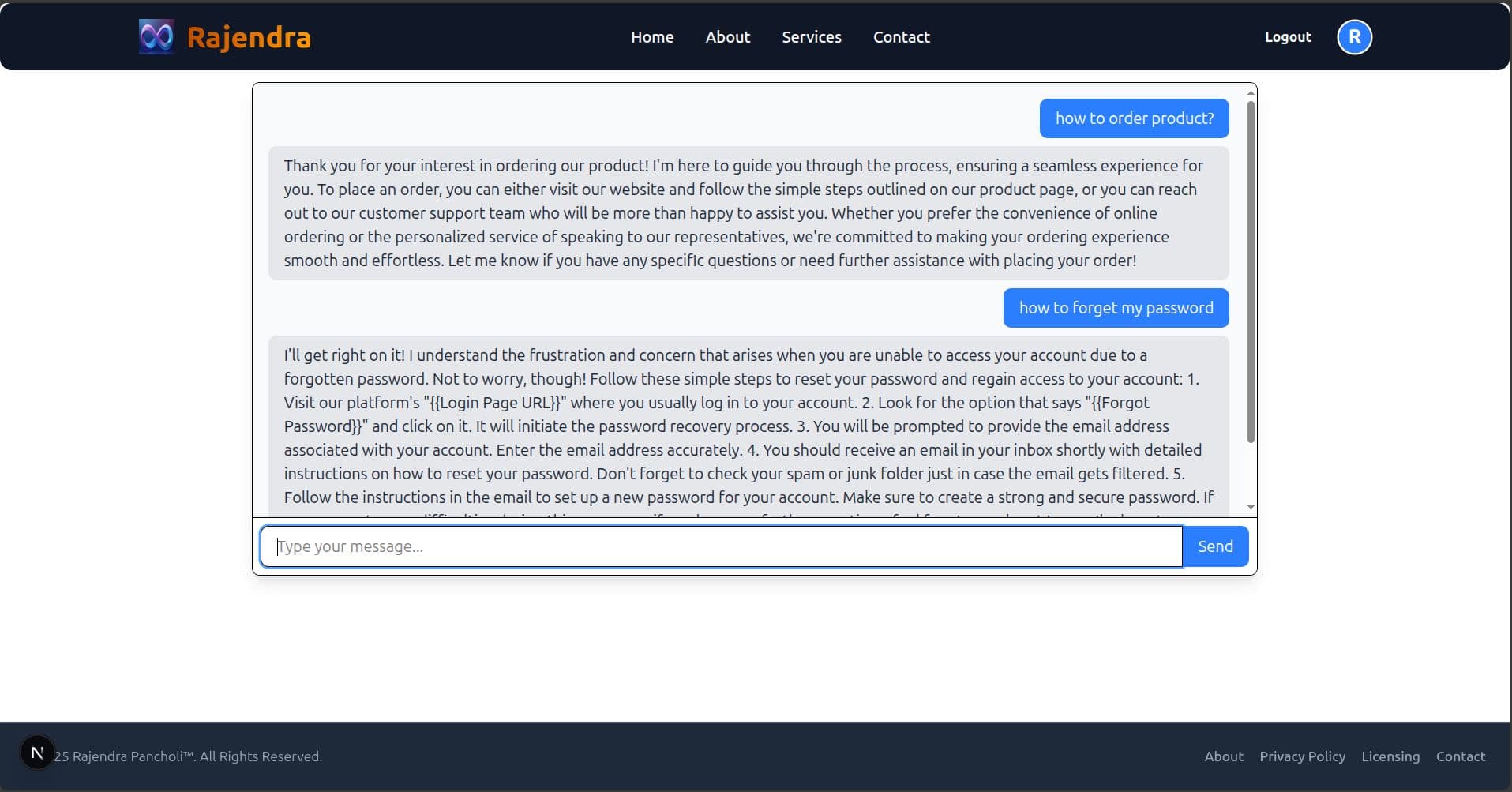 AI-powered customer support chatbot
