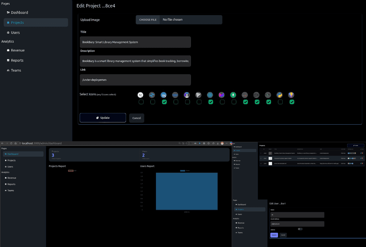 Portfolio CMS & Dynamic Dashboard